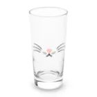 あにまるマスクのシンプルでかわいい猫の顔01 Long Sized Water Glass :front