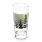 ゆったりまったり屋の石を積む Long Sized Water Glass :front