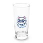 アニマルぐらさん本舗のふわふわの雲の上に座るねこちゃん Long Sized Water Glass :front