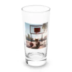 にゃんまる堂のバスケ猫 Long Sized Water Glass :front