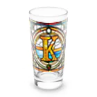 alphabet stained glassのstained glass K Long Sized Water Glass :front