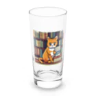 ドット絵ねこさんの読書猫さん Long Sized Water Glass :front