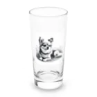 サボのドッグショップのチワポメ Long Sized Water Glass :front