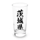 着る文字屋の茨城県 （地名） Long Sized Water Glass :front