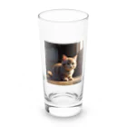 動物の溜まり場の可愛い猫ちゃん Long Sized Water Glass :front