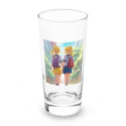 アニメ好きの野生味溢れる店J JK専門店の下校道の二人組の金髪JK  Long Sized Water Glass :front