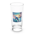 syuko5の水面を跳ねるイルカ Long Sized Water Glass :front