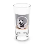 gigaグッズの輪っかで遊ぶ親子の折り紙パンダ Long Sized Water Glass :front