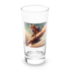 kotetsu_tyatoraのロケットに乗る茶トラ猫 Long Sized Water Glass :front