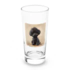 Dan-2024の可愛い黒のトイプードル Long Sized Water Glass :front