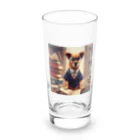 me-tooの知識欲旺盛なわんちゃん Long Sized Water Glass :front