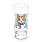 にゃんこーねこの瓶持ち猫 Long Sized Water Glass :front