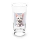 yoiyononakaの虎縞白猫04 Long Sized Water Glass :front