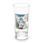 yoiyononakaの草むらの虎縞白猫 Long Sized Water Glass :front