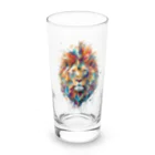 MirofuruDesignの抽象的なライオンスプラッシュTシャツ Long Sized Water Glass :front