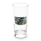 AQUAMETAVERSEの大小の輝くシャボン玉　BLUE PLUM  691 Long Sized Water Glass :front