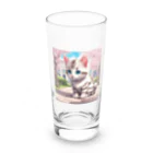 yoiyononakaの春と桜と虎縞白猫08 Long Sized Water Glass :front