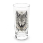 狼迅會の華と曼荼羅モチーフの狼 Long Sized Water Glass :front