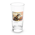 adarahの和風アートと三毛猫 Long Sized Water Glass :front