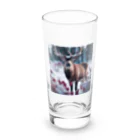 colaman0201の赤花のトナカイ Long Sized Water Glass :front