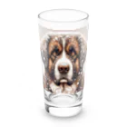 Ama'sの雪の中しかめっ面の犬さん Long Sized Water Glass :front