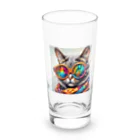 だんのんのカラフルメガネをかけた猫 Long Sized Water Glass :front