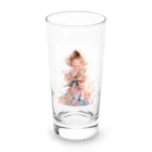 AQUAMETAVERSEの花柄模様の服を着た女性　なでしこ1478 Long Sized Water Glass :front