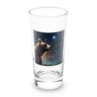 ビビッドストアの星を眺めるかわいい熊 Long Sized Water Glass :front