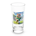 スポーツにゃんこ大戦争のサッカーにゃんこ Long Sized Water Glass :front