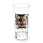 feliceのごはんを食べている猫 Long Sized Water Glass :front