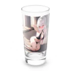 あなたに夢中の黒いビキニの女の子（銀髪Ｖｅｒ．） Long Sized Water Glass :front