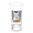 yoiyononakaのファストフードと虎縞白猫01 Long Sized Water Glass :front