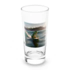 Shuji Nのカエルがサーフィン Long Sized Water Glass :front