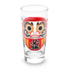 お絵かき屋さんの「不撓不屈」だるま ダルマ 達磨  Long Sized Water Glass :front