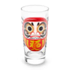 お絵かき屋さんの「開運吉祥」だるま ダルマ 達磨  Long Sized Water Glass :front