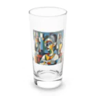 レトロゲームイラストのピカソ風芸術的アートグッズ Long Sized Water Glass :front