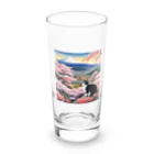 だんのんの桜と富士山と猫 Long Sized Water Glass :front