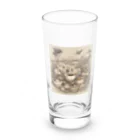 レトロゲームイラストの西洋風動物達のお茶会 Long Sized Water Glass :front