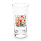 Grazing Wombatのヴィンテージなボヘミアンスタイルの花柄　Vintage Bohemian-style floral pattern Long Sized Water Glass :front