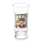 animal magicの窓辺で寝てる猫 Long Sized Water Glass :front