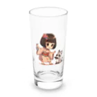 まんまるちゃんの座敷わらしとかわいいタヌキ Long Sized Water Glass :front