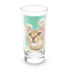 やさしい世界のさくらんぼの花とねこ Long Sized Water Glass :front