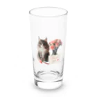 Y m @Y's shopの猫とカーネーション Long Sized Water Glass :front
