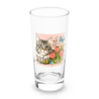 Y m @Y's shopの猫とチューリップ Long Sized Water Glass :front