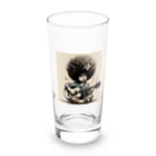 atu-daruma77のウクレレを持つアフロヘアのかわいい成長 Long Sized Water Glass :front