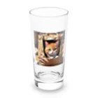 oz-chanの袋に入り込んで遊んでいる猫 Long Sized Water Glass :front