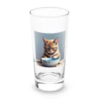 nekoと鉄の水を飲んでいる猫 Long Sized Water Glass :front