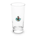 Surfing Dogの波乗りドーベルマン Long Sized Water Glass :front