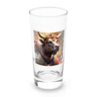 Fujimishokaiの牛の絵　力強く王者のような風格を醸し出しています。 Long Sized Water Glass :front