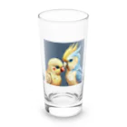 インコグッズのオカメインコとセキセイインコ Long Sized Water Glass :front